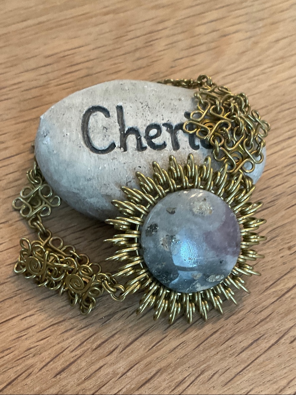 Artisan Wire Wrapped Filigree Gold-Tone Sunburst bracelet.